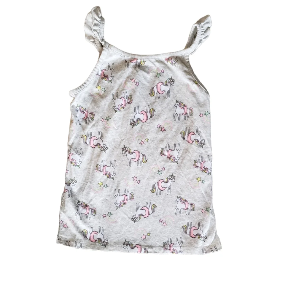 Size 7 Oshkosh Unicorn Ruffle Sleeve Tank